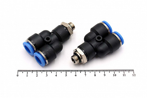 Пневмофитинг Y-образный с наружной резьбой PWT 10-01 (G1/8") HIMPT | Кирелис