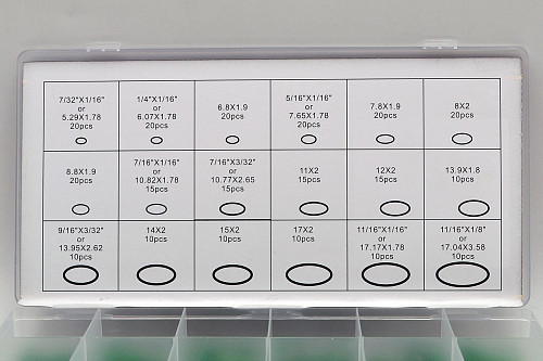 Набор колец резиновых уплотнительных O-Ring NBR70 Дюйм. (GREEN) 270шт HIMPT | Кирелис