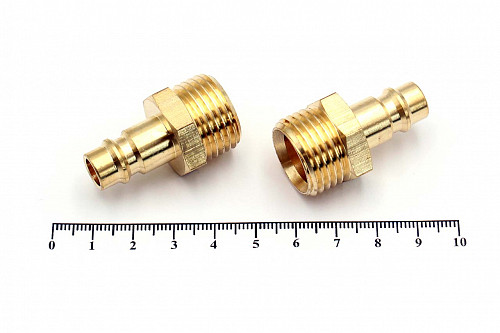 Пневмофитинг латунный БРС PM 1/2 "Папа" + наружная резьба (Евро) HIMPT | Кирелис
