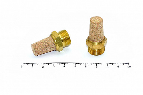 Глушитель выхлопа латунный с наружной резьбой BSL 03 (R3/8") HIMPT | Кирелис