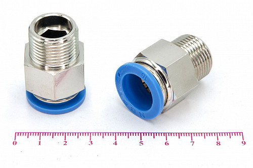 Пневмофитинг цанговый прямой с наружной резьбой PC 16-М20х1.5 HIMPT | Кирелис