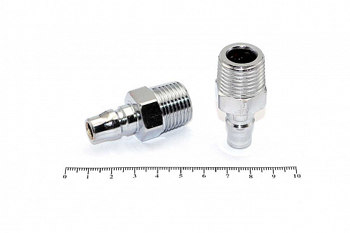 Пневмофитинг стальной БРС PM 40 (R1/2") "Папа" + наружная резьба HIMPT | Кирелис
