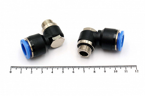 Пневмофитинг L-образный с наружной резьбой PH 12-02 (G1/4") HIMPT | Кирелис
