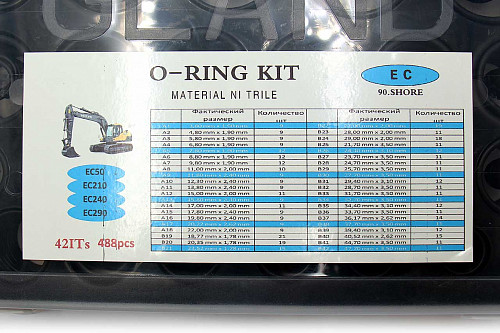 Набор колец резиновых уплотнительных O-Ring NBR90 VOLVO 488 шт HIMPT | Кирелис