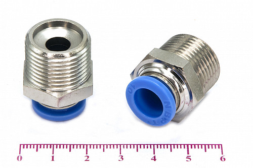 Пневмофитинг цанговый прямой с наружной резьбой PC 10-М20х1.5 HIMPT | Кирелис