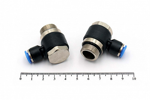 Пневмофитинг L-образный с наружной резьбой PH 06-03 (G3/8") HIMPT | Кирелис