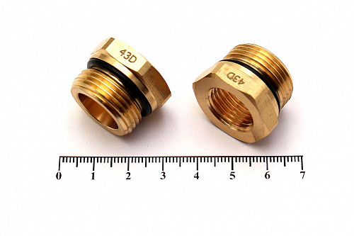 Фитинг переходник прямой D2532 М22Х1.5С-М16х1,5 Камоцци (Camozzi) | Кирелис