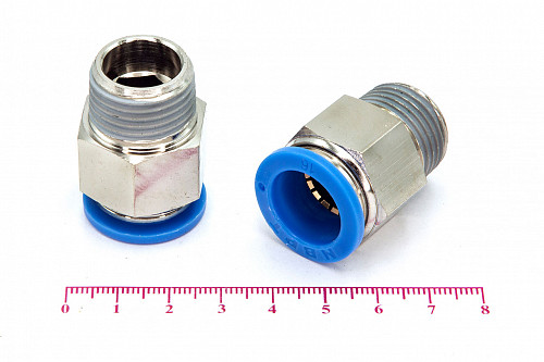 Пневмофитинг цанговый прямой с наружной резьбой PC 16-04 (R1/2") HIMPT | Кирелис