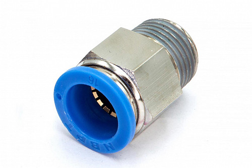 Пневмофитинг цанговый прямой с наружной резьбой PC 16-04 (R1/2") HIMPT | Кирелис