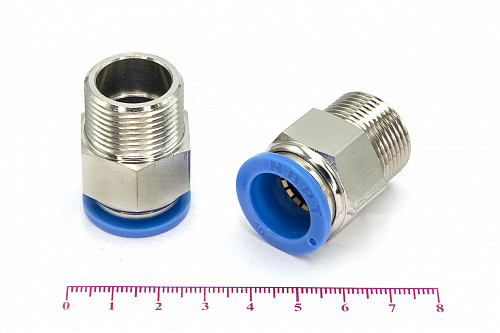 Пневмофитинг цанговый прямой с наружной резьбой PC 16-М22х1.5 HIMPT | Кирелис