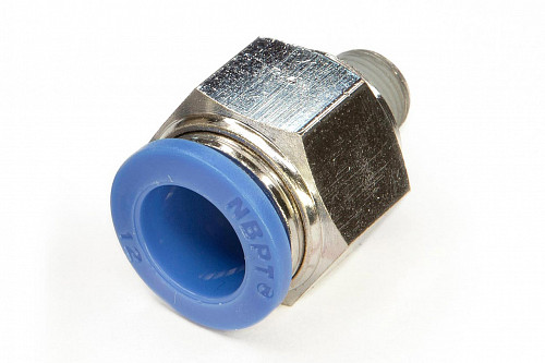 Пневмофитинг цанговый прямой с наружной резьбой PC 12-01 (R1/8") HIMPT | Кирелис