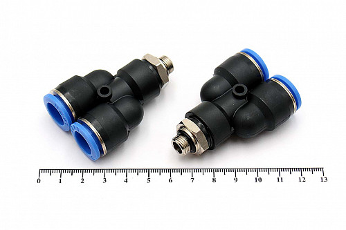 Пневмофитинг Y-образный с наружной резьбой PWT 12-01 (G1/8") HIMPT | Кирелис