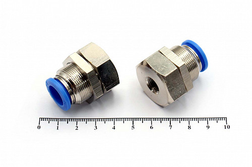 Пневмофитинг цанговый прямой с внутренней резьбой PMF 12-01 (R1/8") HIMPT | Кирелис