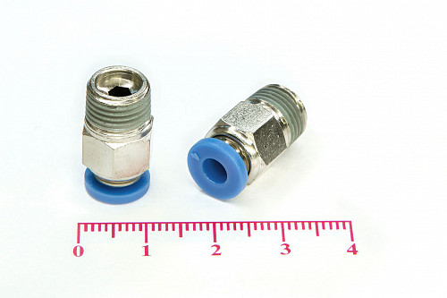 Пневмофитинг цанговый прямой с наружной резьбой PC 4-01 (R1/8") HIMPT | Кирелис