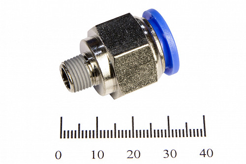 Пневмофитинг цанговый прямой с наружной резьбой PC 12-01 (R1/8") HIMPT | Кирелис